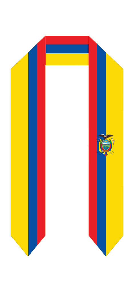 Estola de graduación con bandera de Ecuador