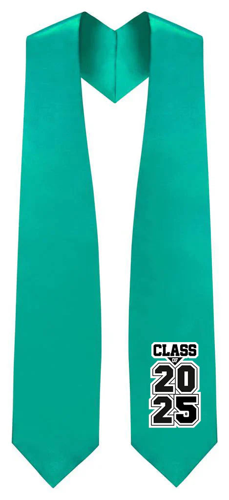 Estola de Graduación Verde Esmeralda "Clase de 2025/2026"