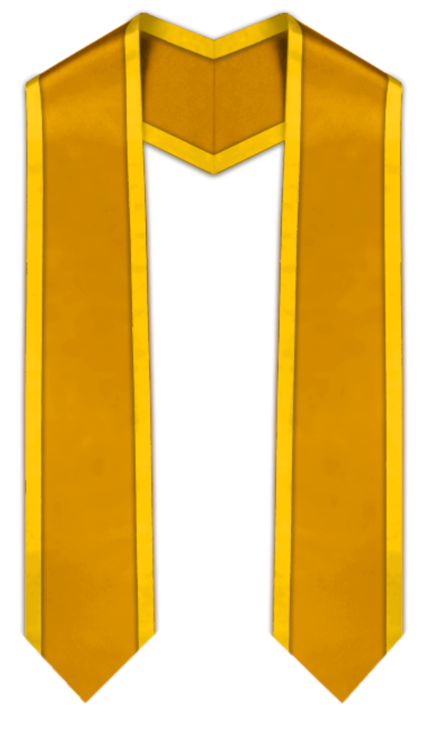 Estola de graduación puntiaguda de oro antiguo con adornos dorados