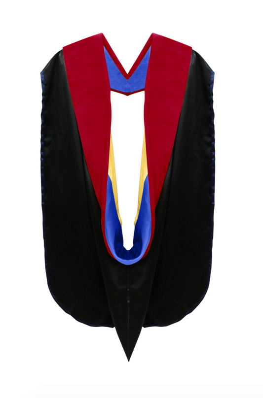 Muceta de Doctorado en Teología - Azul Francia y Amarillo Dorado