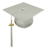 Birrete, toga y borla plateado brillante de secundaria - Graduacion