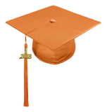 Birrete, toga y borla naranja brillante de secundaria - Graduacion