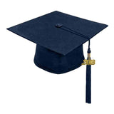 Birrete, toga y borla azul marino mate de primaria - Graduacion