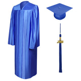 Birrete, toga y borla azul francia brillante de primaria - Graduacion