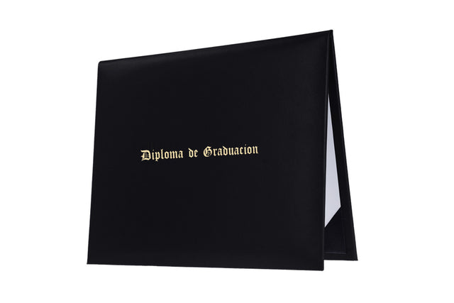 Porta diploma impreso negro - Graduacion