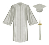 Birrete, toga y borla plateado brillante de primaria - Graduacion