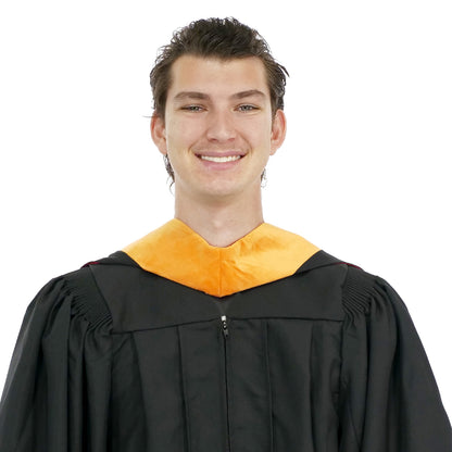 Muceta de Licenciatura/Maestría de lujo - Terciopelo albaricoque, azul francia y blanco