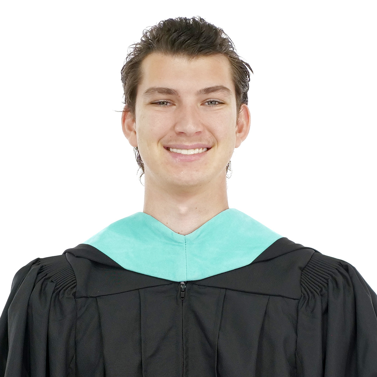 Muceta de Licenciatura/Maestría de lujo - Terciopelo celeste, azul francia y amarillo dorado