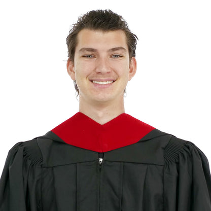 Muceta de Licenciatura/Maestría de lujo - Terciopelo escarlata, azul oscuro y amarillo dorado