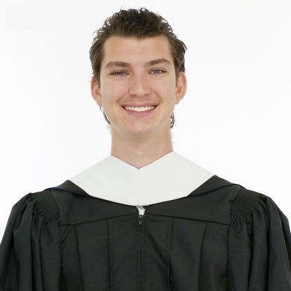 Muceta de Licenciatura/Maestría de lujo - Terciopelo blanco, azul francia y blanco