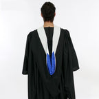 Muceta de Licenciatura/Maestría de lujo - Terciopelo blanco, azul francia y blanco
