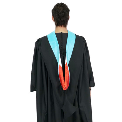 Muceta de Licenciatura/Maestría de lujo - Terciopelo celeste, rojo y blanco