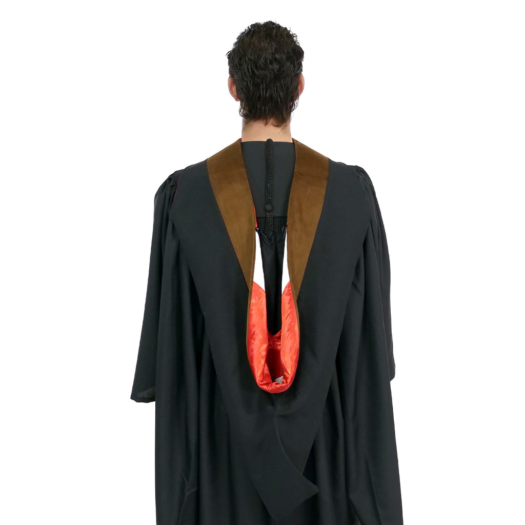 Muceta de Licenciatura/Maestría de lujo - Terciopelo marrón, rojo y blanco