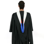 Muceta de Licenciatura/Maestría de lujo - Terciopelo blanco, azul francia y rojo