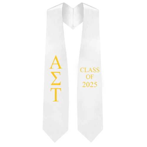 Alpha Sigma Tau Greek Lettered Stole w/ Year