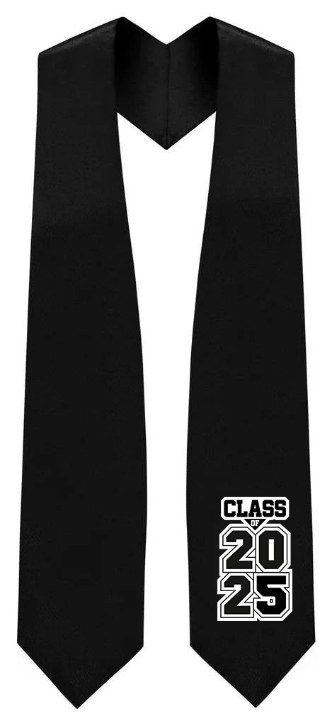 Estola de Graduación Negra "Clase de 2025/2026"