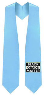 Estola de graduación celeste BLACK GRADS MATTER