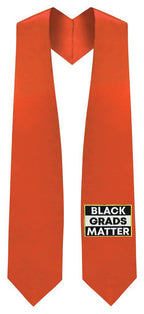 Estola de graduación naranja BLACK GRADS MATTER