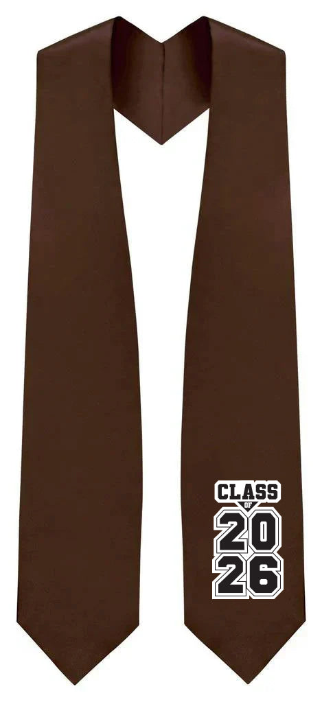 Estola de Graduación Marrón "Clase de 2025/2026"