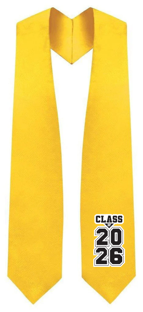 Estola de Graduación Dorada "Clase de 2025/2026"