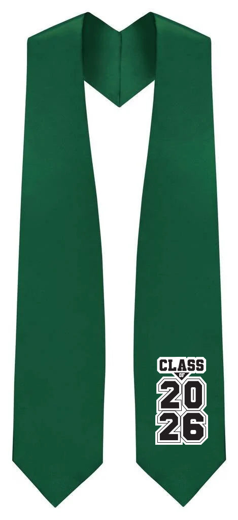 Estola de Graduación Verde Cazador "Clase de 2025/2026"