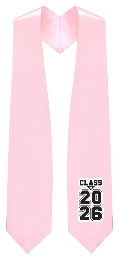 Estola de Graduación Rosa "Clase de 2025/2026"