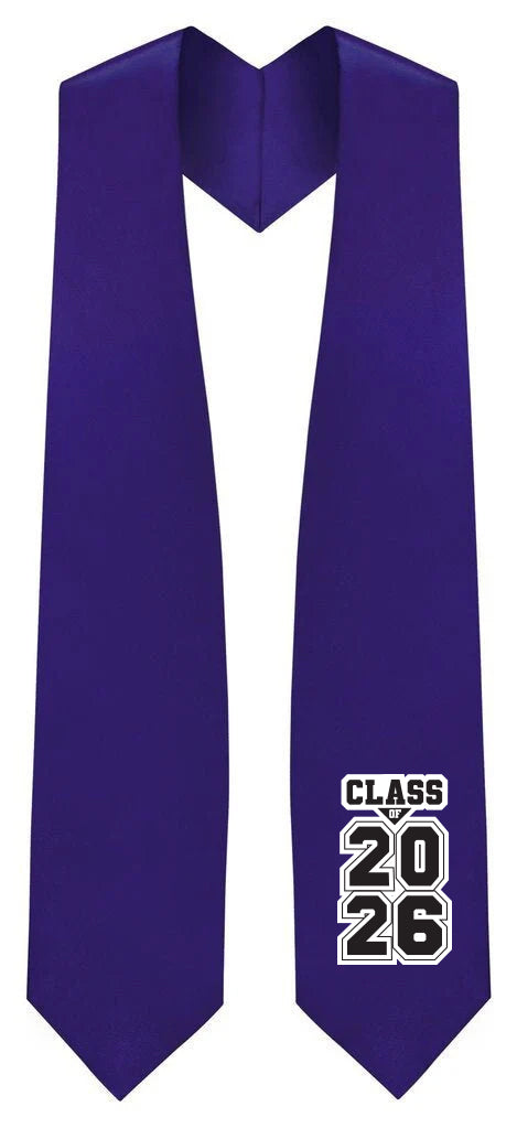 Estola de Graduación Morada "Clase de 2025/2026"
