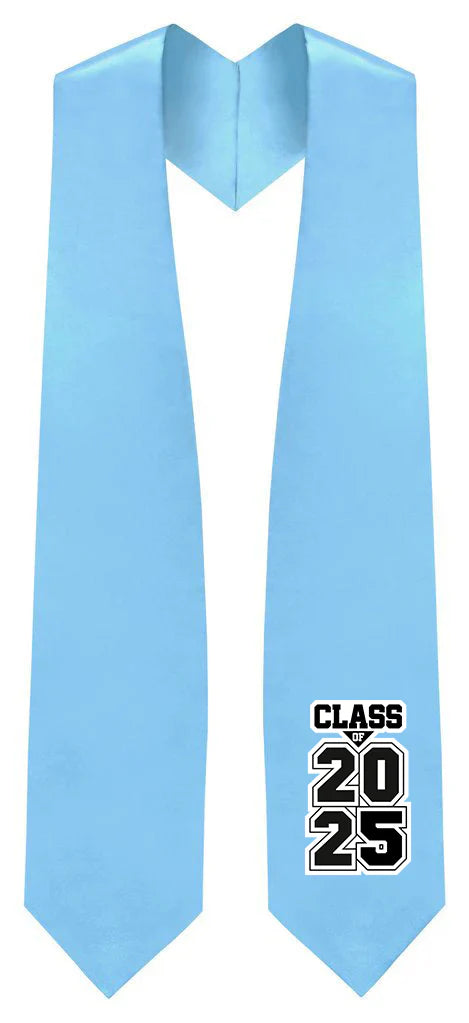 Estola de Graduación Celeste "Clase de 2025/2026"