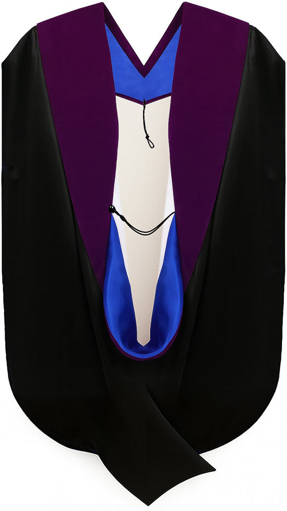 Muceta de Doctorado en Derecho - Azul Francia y Blanco