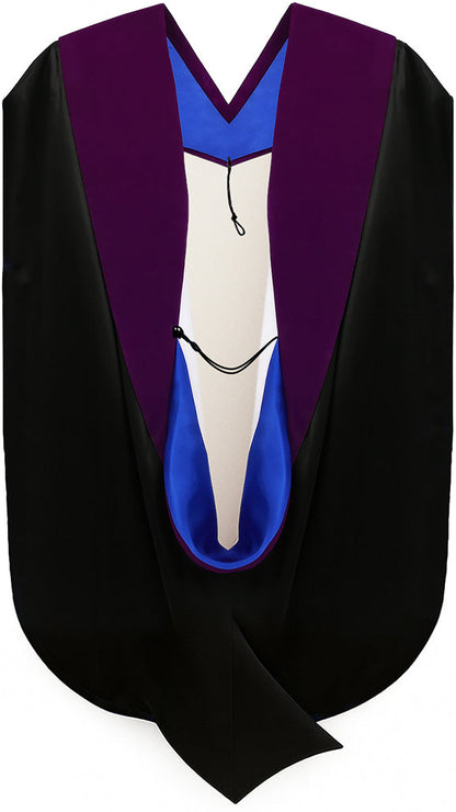 Muceta de Doctorado en Derecho - Azul Francia y Blanco