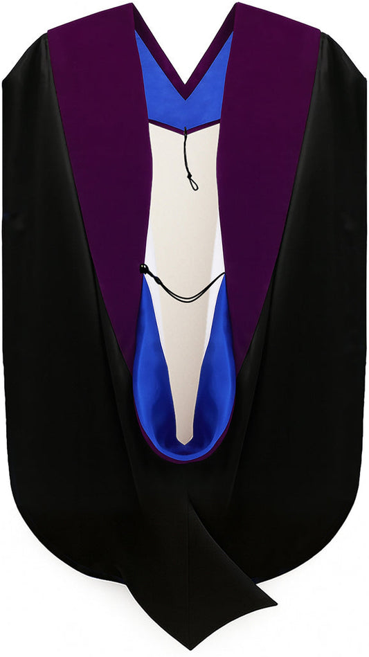 Muceta de Doctorado en Derecho - Azul Francia y Blanco