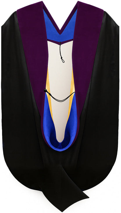 Muceta de Doctorado en Derecho - Azul Francia y Dorado