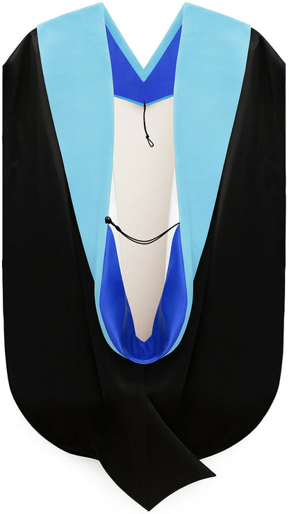 Muceta de Doctorado en Educación - Azul Francia y Blanco