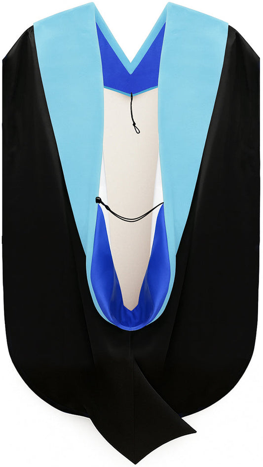 Muceta de Doctorado en Educación - Azul Francia y Blanco