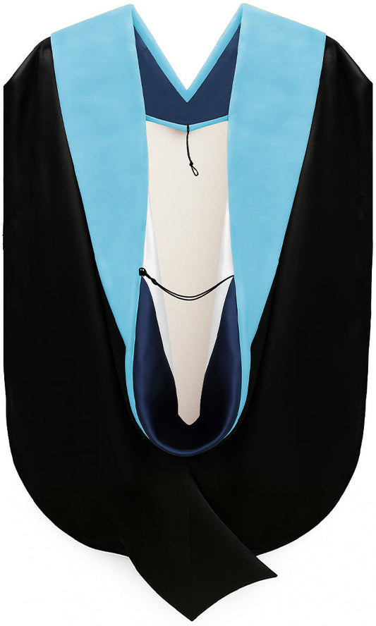 Muceta de Doctorado en Educación - Azul Marino y Blanco