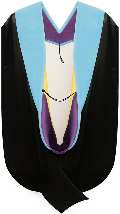 Muceta de Doctorado en Educación - Púrpura y Amarillo Dorado