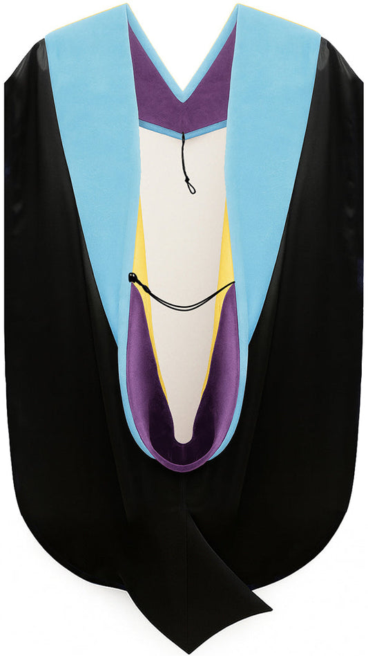 Muceta de Doctorado en Educación - Púrpura y Amarillo Dorado