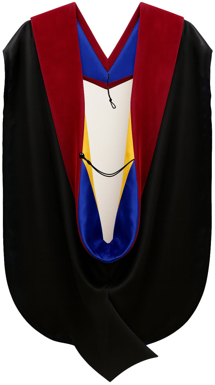 Muceta de Doctorado en Teología - Azul Francia y Amarillo Dorado