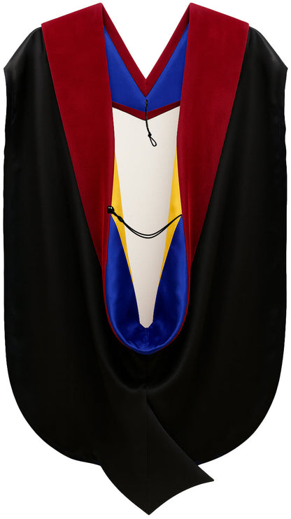 Muceta de Doctorado en Teología - Azul Francia y Amarillo Dorado