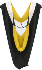 Muceta de Licenciatura/Maestría de lujo - Terciopelo blanco, amarillo dorado y negro