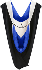 Muceta de Licenciatura/Maestría de lujo - Terciopelo blanco, azul francia y blanco