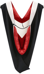 Muceta de Licenciatura/Maestría de lujo - Terciopelo blanco, rojo y blanco
