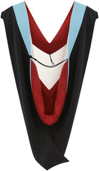 Muceta de Licenciatura/Maestría de lujo - Terciopelo celeste, rojo y blanco