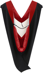 Muceta de Licenciatura/Maestría de lujo - Terciopelo escarlata, rojo y blanco