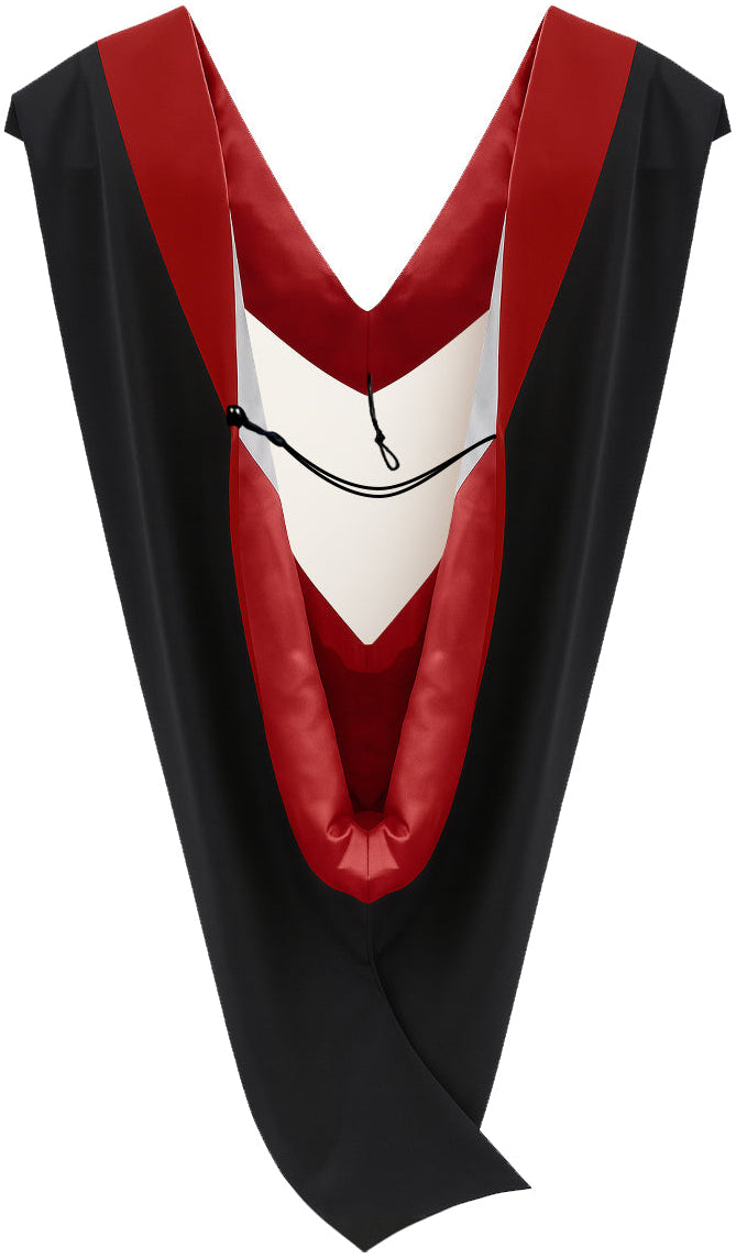 Muceta de Licenciatura/Maestría de lujo - Terciopelo escarlata, rojo y blanco