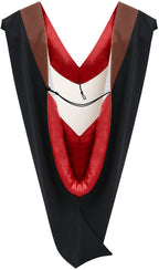 Muceta de Licenciatura/Maestría de lujo - Terciopelo marrón, rojo y blanco