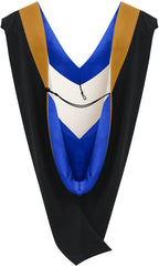 Muceta de Licenciatura/Maestría de lujo - Terciopelo pardo, azul francia y blanco