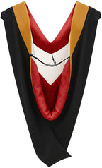 Muceta de Licenciatura/Maestría de lujo - Terciopelo pardo, rojo y blanco