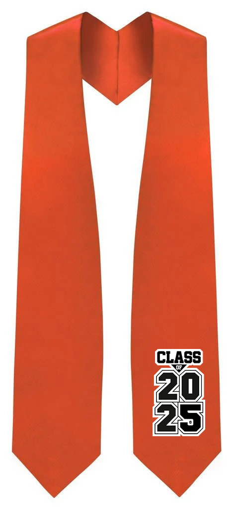 Estola de Graduación Naranja "Clase de 2025/2026"
