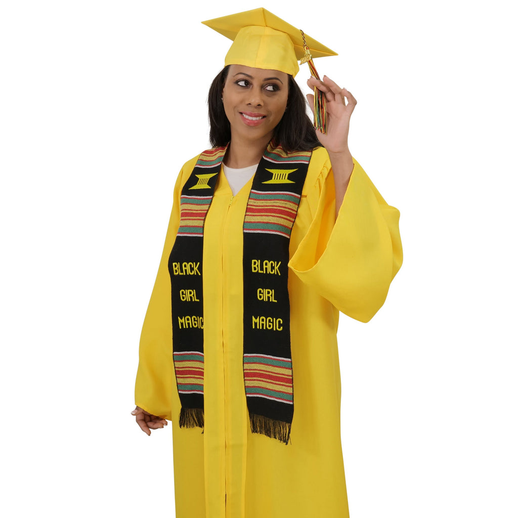 Estola Kente de Graduación - Black Girl Magic
